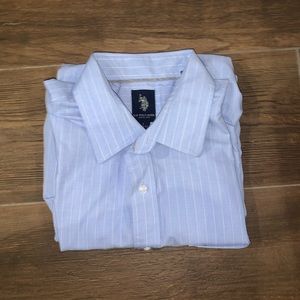 Polo Blue/White Striped Button Down